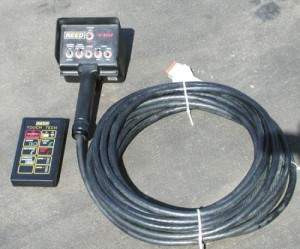 Optional radio remotes for concrete pumping equipment
