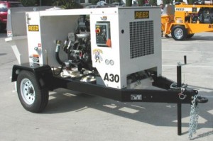 REED A Series concrete line pump right front view