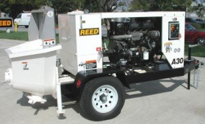 REED A Series concrete line pump right rear view