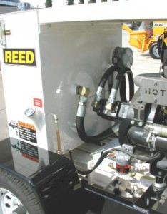 REED A Series concrete line pump side close-up