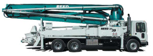 REED XT39R4 concrete boom pump truck
